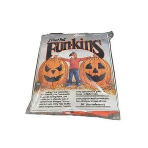 Vintage 3 Foot Tall Halloween Pumpkin FUNKIN 1990 Made in USA NOS RARE Retro Rad